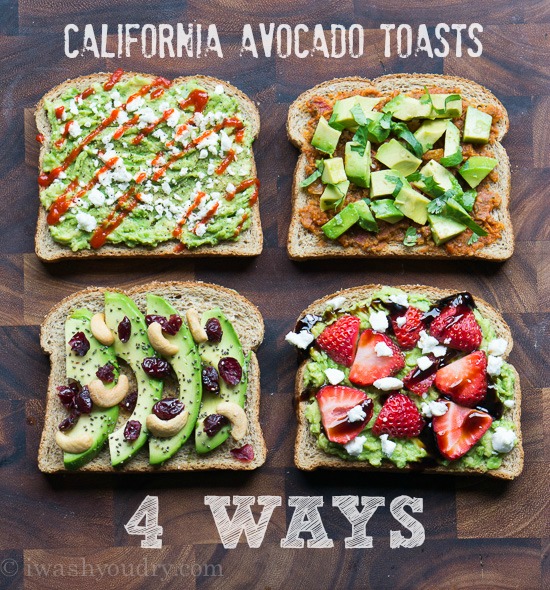 California Avocado Toast – 4 Ways